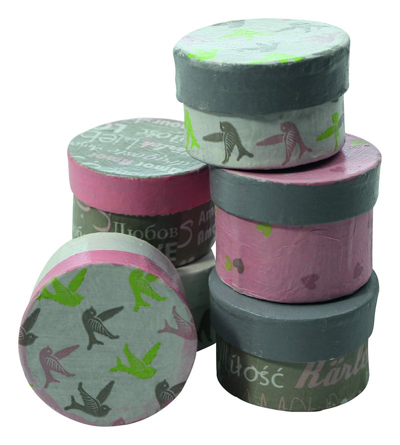 DÃ©copatch - Ref EV009O - Small Circular Boxes (Pack of 10) - Papier MachÃ© Object to Decorate - 5 x 5 x 3cm - Decorate with DÃ©copatch Papers & PaperPatch Glue, Glitter, Paints - Image 3