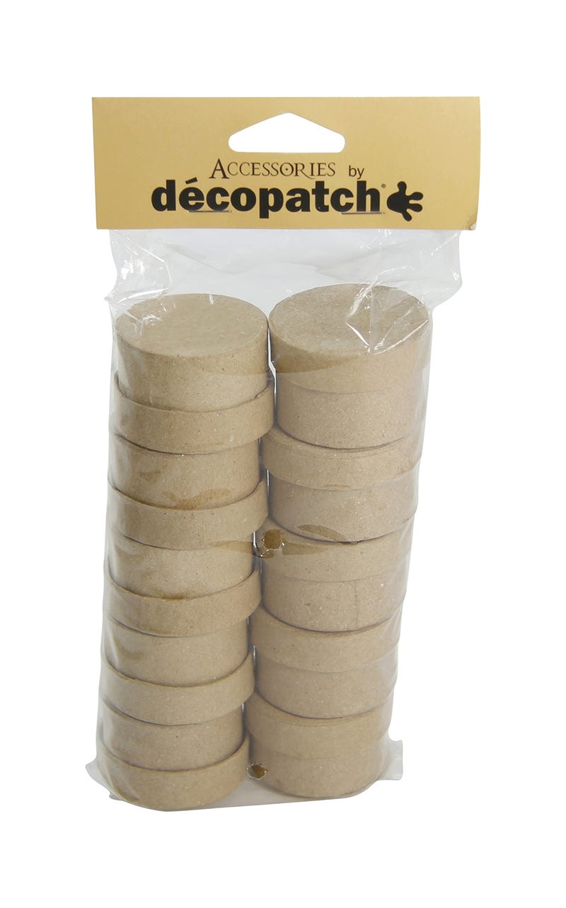 DÃ©copatch - Ref EV009O - Small Circular Boxes (Pack of 10) - Papier MachÃ© Object to Decorate - 5 x 5 x 3cm - Decorate with DÃ©copatch Papers & PaperPatch Glue, Glitter, Paints - Image 1