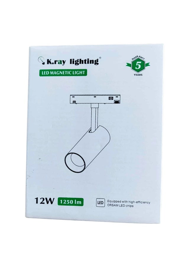 Kray 12W Magnetic Track Light - 4000K Daylight White, Adjustable & Flexible for Indoor Lighting - Energy Efficient Spotlight. - Image 4