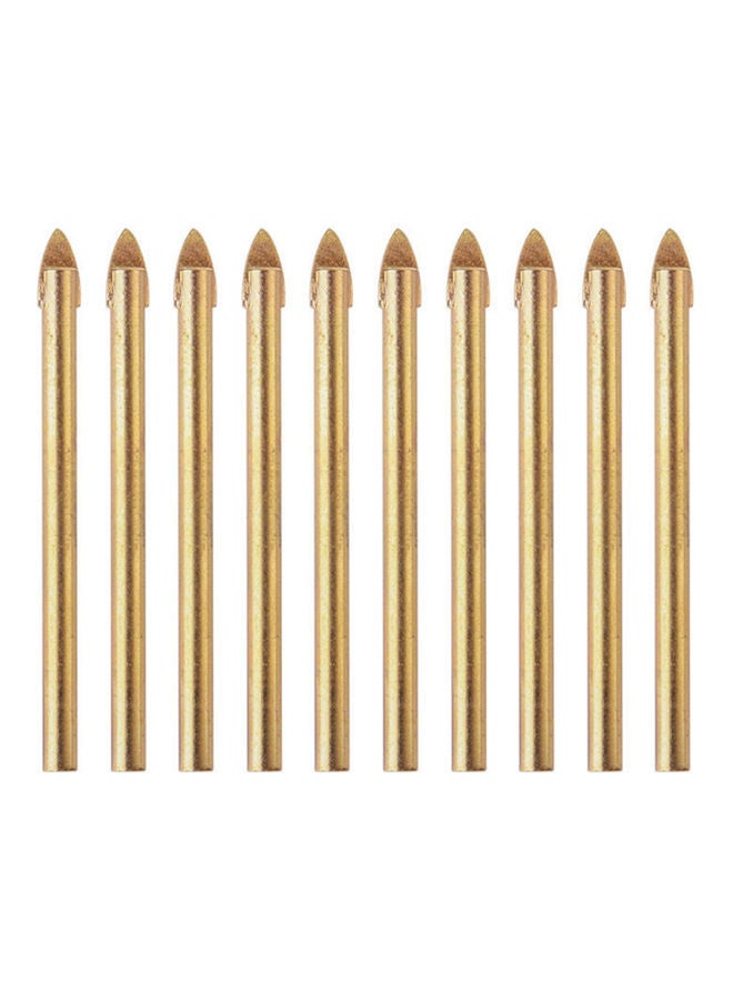 NIBEMINENT 10-Piece Round Shank Drill Bit Set Gold  - Image 1