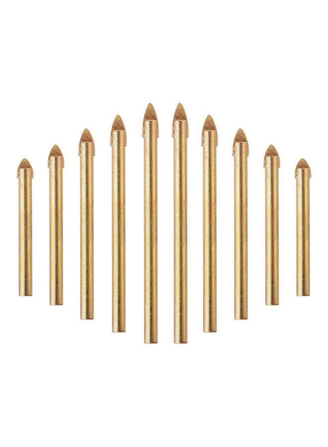 NIBEMINENT 10-Piece Round Shank Drill Bit Set Gold  - Image 4