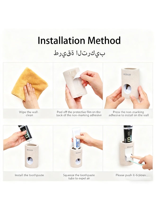 جدار المثبتة الذكية التلقائية معجون الأسنان موزع للحمام لا الحفر ذاتية اللصق معجون الأسنان ضغطات توليت ديكور - Image 5