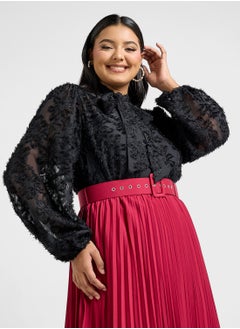 Ella Plus Textured Sheer Top  - Image 1