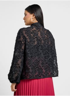 Ella Plus Textured Sheer Top  - Image 2