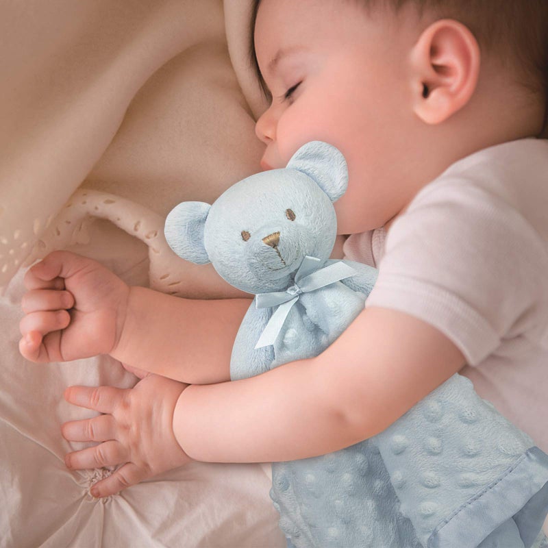 Pro Goleem Teddy Bear Lovey Baby Security Blanket for Boys and Girls Unisex Soft Lovie Baby Gifts for Newborn Toddler Snuggle Toy Stuffed Animal Blue 16 Inch - Image 2