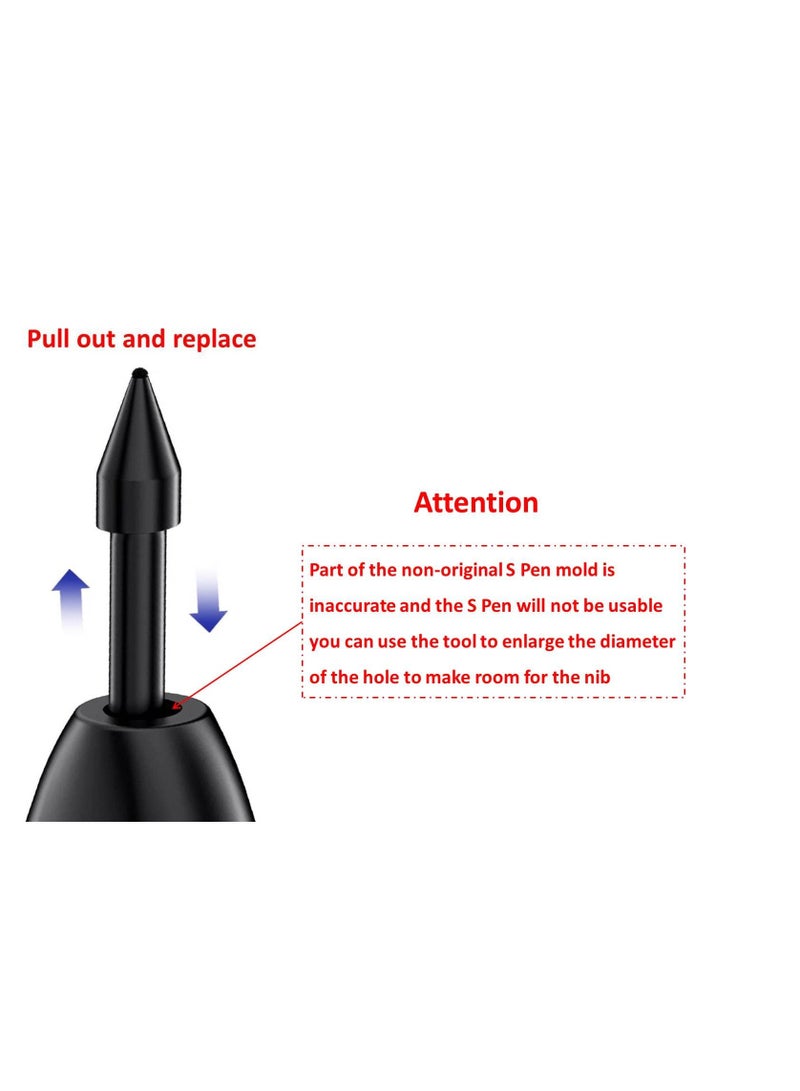 SYOSI 5 PCS Soft Tips/Nibs Compatible with Galaxy Tab S9 Ultra / S9 Plus / S9 S Pen/Tab S9 FE Replacement Tips/Nibs Soft (S9/S9+/S9 Ultra/S9 FE Black*5) - Image 5