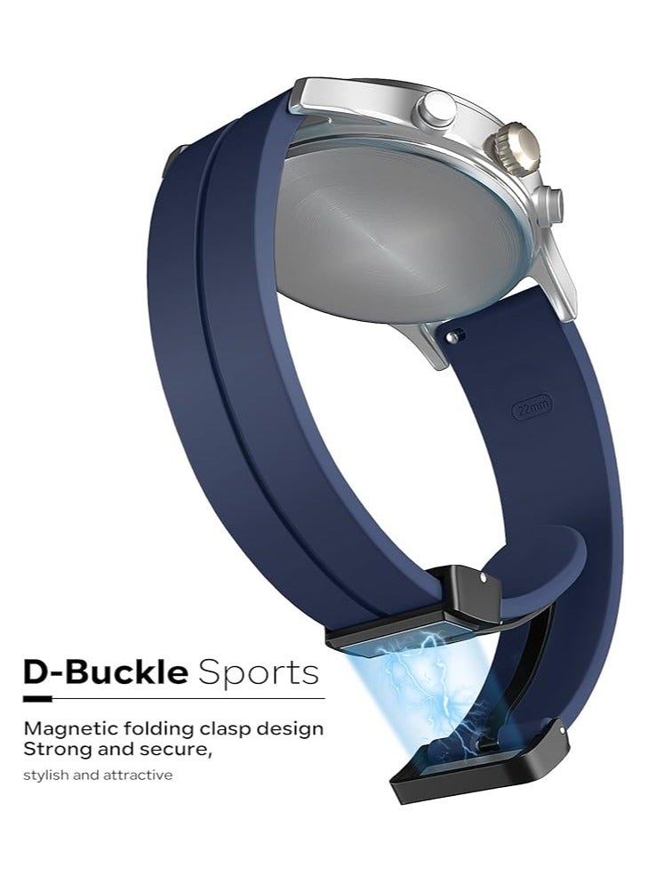 DUSALA Magnetic Watch Band 22mm - Quick Release - Skin-Friendly Soft Silicone Sport Watch Band for Men Women, Magnetic Folding Clasp Silicone Strap - Image 2