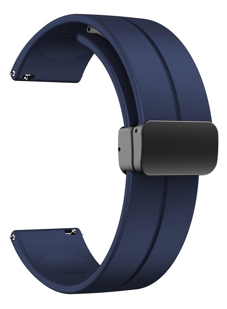 DUSALA Magnetic Watch Band 22mm - Quick Release - Skin-Friendly Soft Silicone Sport Watch Band for Men Women, Magnetic Folding Clasp Silicone Strap - Image 1