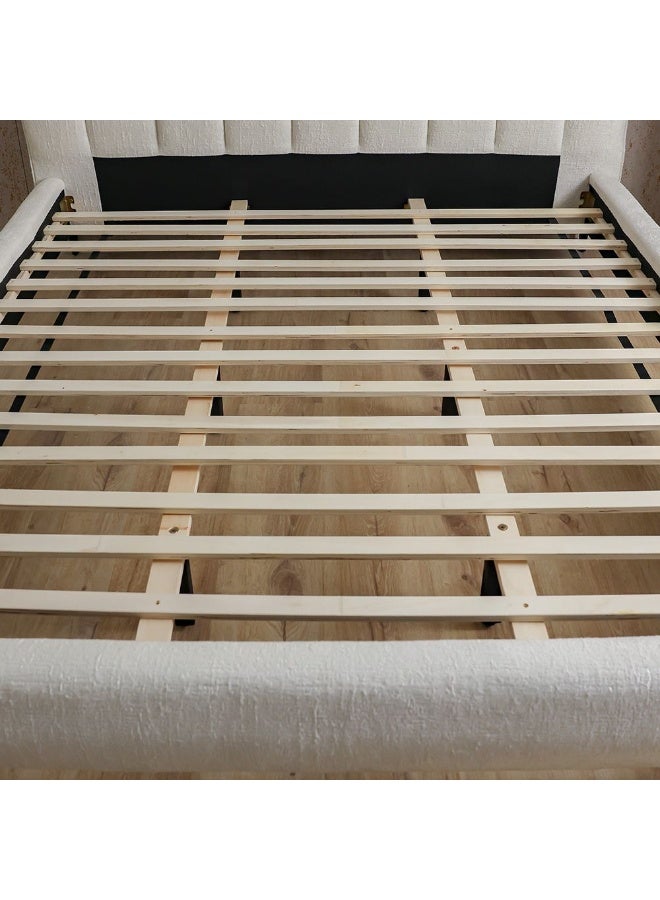 DANUBE HOME Ember 180x200 Upholstered King Bed | Modern Design Wooden Double Made In Malaysia -Natural - Image 5