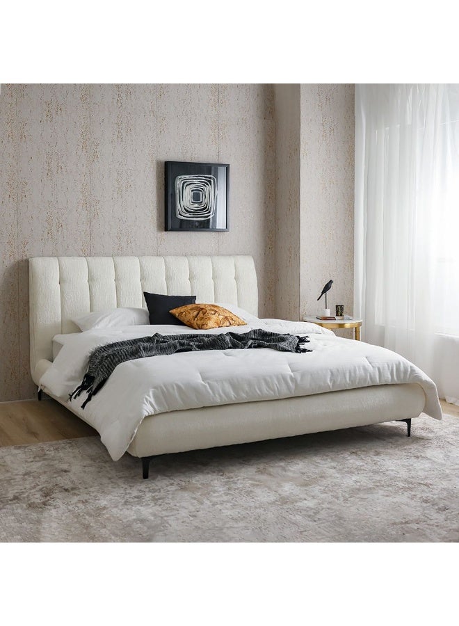 DANUBE HOME Ember 180x200 Upholstered King Bed | Modern Design Wooden Double Made In Malaysia -Natural - Image 3