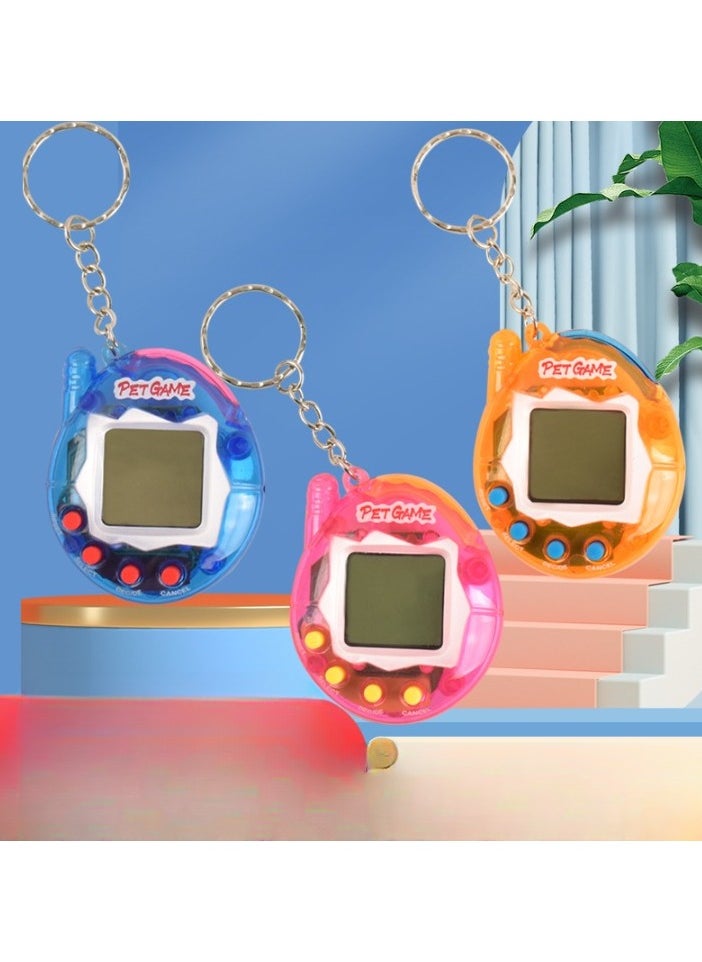 Virtual Pets Keychain, Digital Nostalgic Electronic Pets Keychain, Mini Virtual Pet Development Game Console, Pet Keyring Retro Handheld Game Machine For Boys/girls Adults, (Transparent pink)