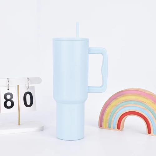 CPENSUS Tumbler with lid and Straw 1200ML Cup Stainless Steel Vacuum Insulated Tumbler for Water, Iced Tea or Coffee 1.2L Office Gym Travelling (40 - Oz - Retro Mint) - Image 2