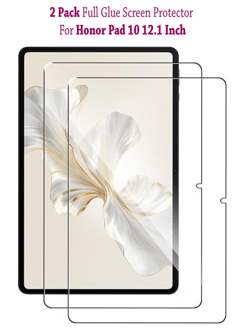 2 Pack Honor Pad 10 12.1 Inch Tempered Glass Screen Protector HD Scratch Resistant Bubble-Free Easy Installation for Apple Honor Pad 10 12.1 Inch  - Image 1
