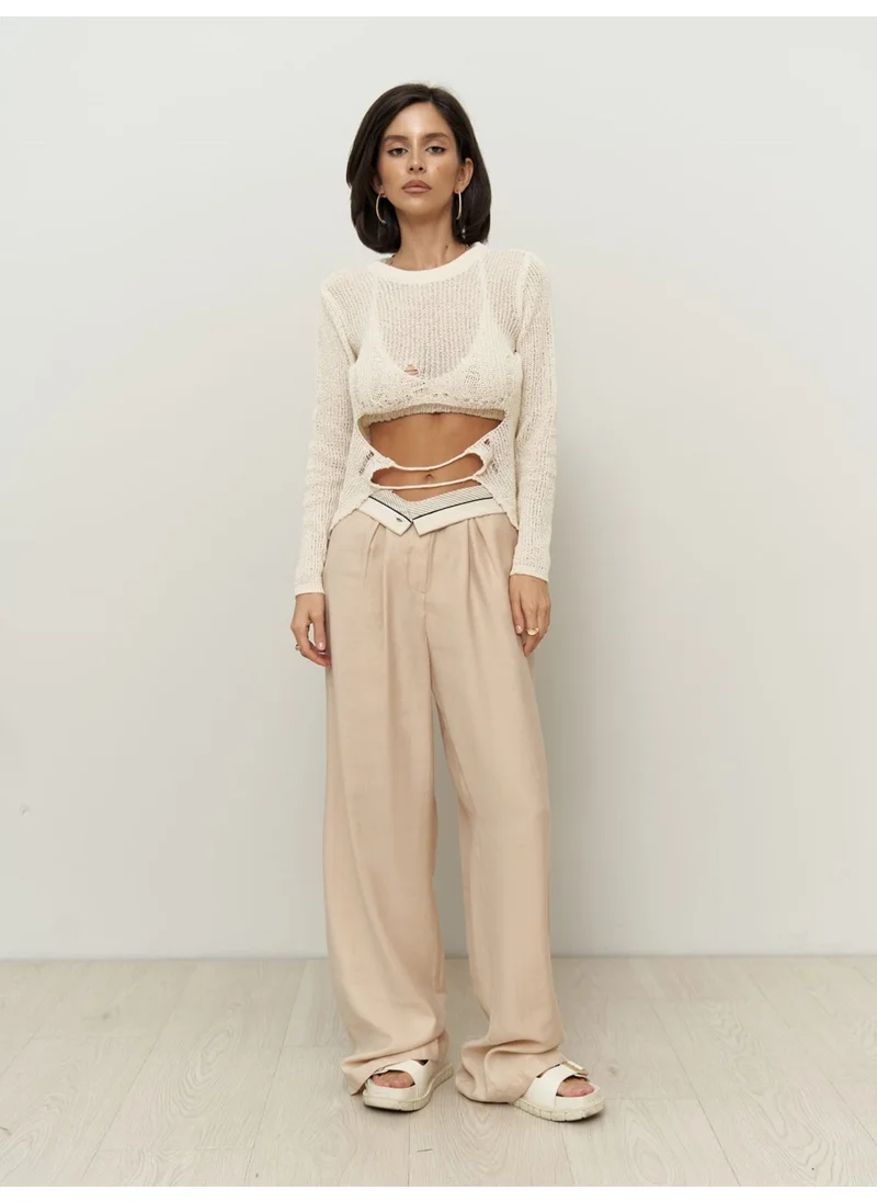 Bohemai Tessa Tencell Beige Palazzo Pants