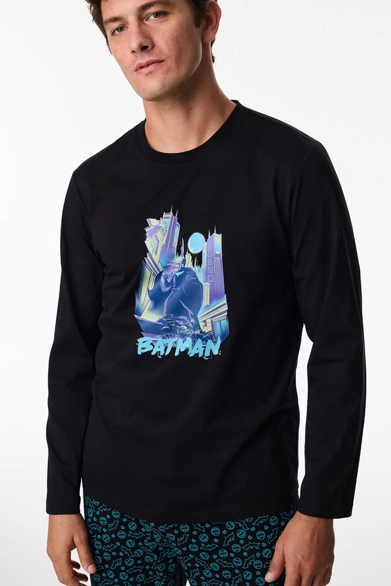 Penti PENTI Batman Geometric Print Long Sleeve Pajama Set