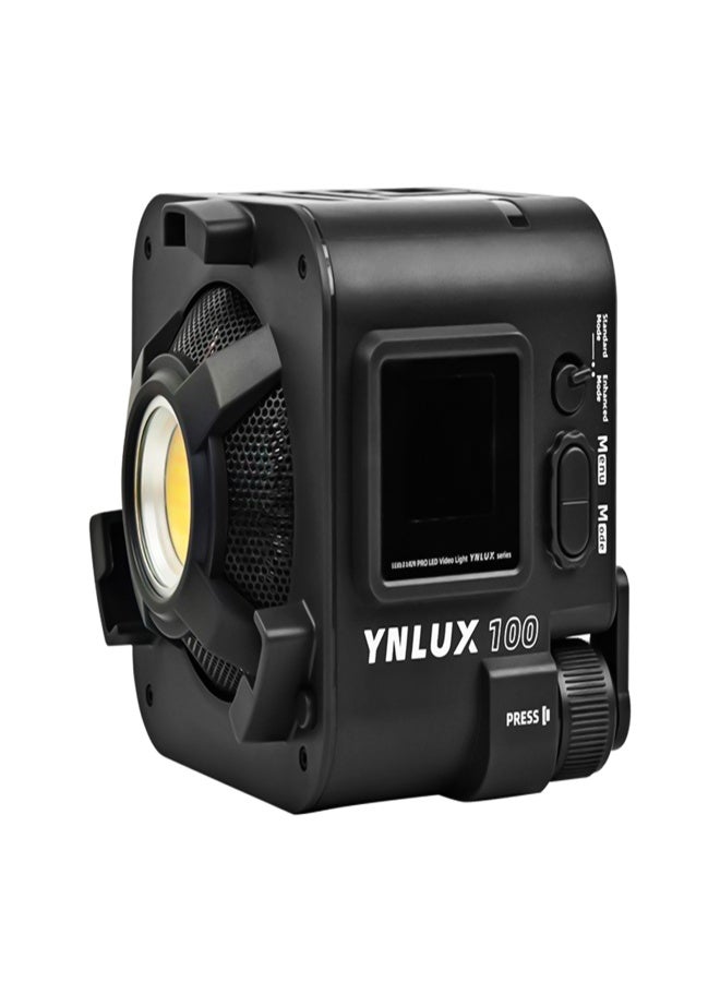 يونجنيو مصباح فيديو LED صغير الحجم YONGNUO YNLUX100 بتقنية COB، بقوة 100 واط، قابل للتعتيم من 3200 كلفن إلى 5600 كلفن، مع 12 تأثيرًا ضوئيًا، وحامل Bowens، مثالي لتصوير البورتريه في الهواء الطلق، ومدونات الفيديو، والبث المباشر للفيديوهات. - Image 1