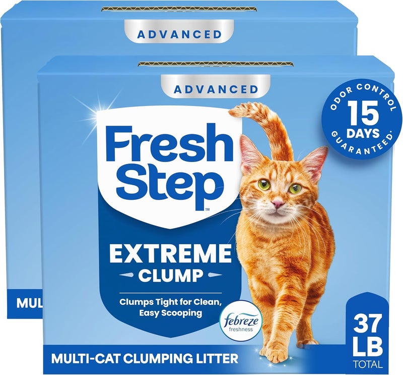 Fresh Step Advanced Extreme Clumping Litter With Febreze Freshness With Mountain Spring Scent, Fights Odor on Contact, 37 lbs. (2 x 18.5 lb. Box) - Image 1