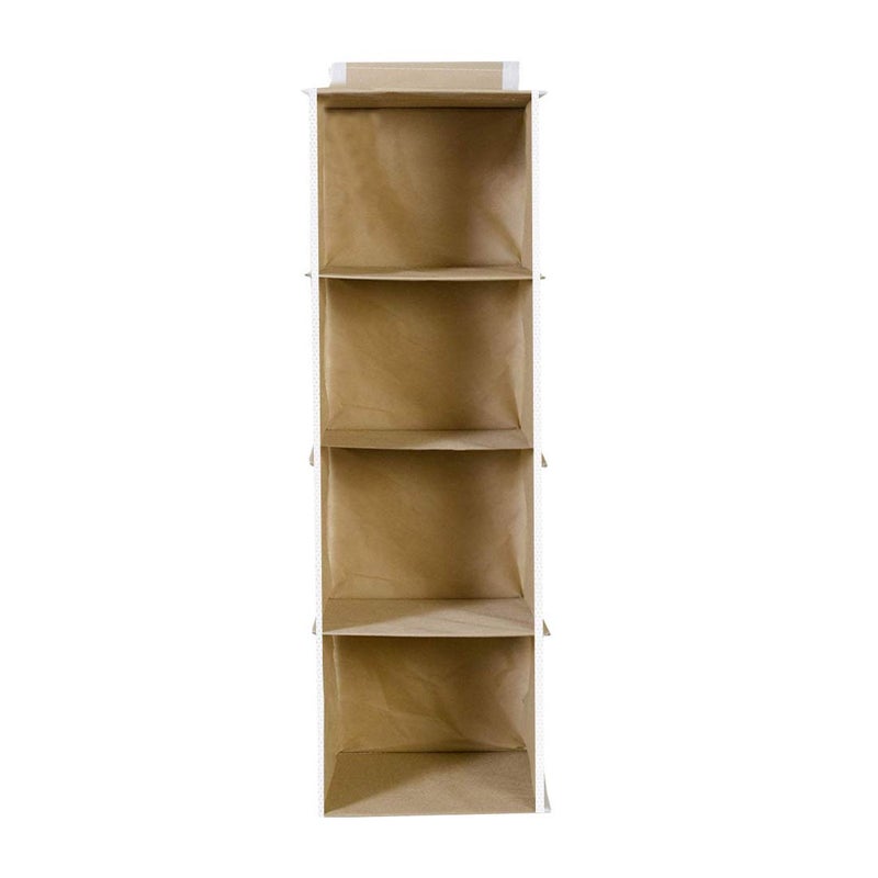 UNICRAFTS Hanging Organizer Universal Fit Closet Collapsible Wardrobe Organizer for Regular GarmentsCupboardClothesShoesStorage Pack 2 Beige - Image 3