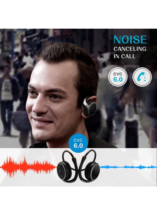 RTUSIA RTUSIA Small Bluetooth Headphones Wrap Around Head - Sports Wireless Headset with Built in Microphone and Crystal-Clear Sound, Foldable and Carried in The Purse, and 12-Hour Battery Life, Black  - Image 4