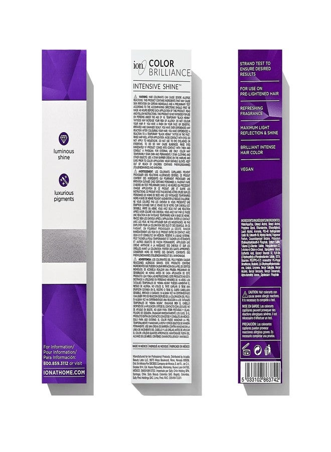 Ion Permanent Brights Creme Hair Color Purple, Vegan, Cruelty Free, PPD Free, 100% Gray Coverage, Long Lasting, Fade Resistant Color, 2.05 oz - Image 1
