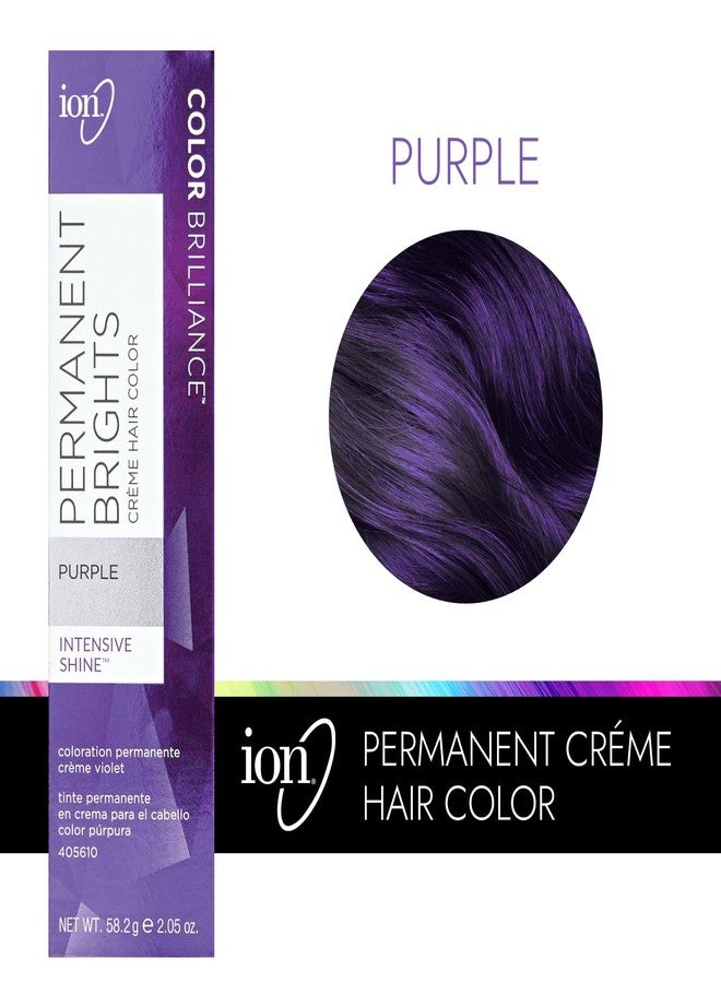 Ion Permanent Brights Creme Hair Color Purple, Vegan, Cruelty Free, PPD Free, 100% Gray Coverage, Long Lasting, Fade Resistant Color, 2.05 oz - Image 3