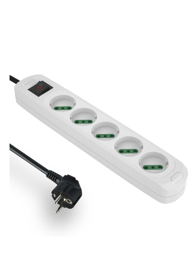 آي لوك مشترك كهرباء 16 امبير 5عين 3500 وات كابل 3 متر ابيض - Image 3