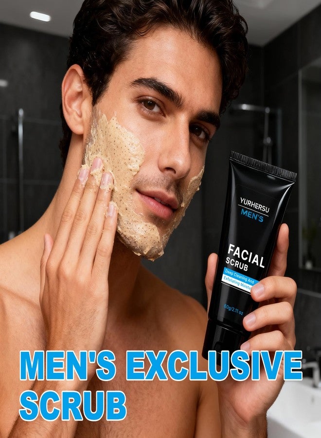 YURHERSU Facial Exfoliating Face Scrub, Facial Cleanser for Men, Smooths Skin & Removes Dead Skin, Dirt & Oil, Helps Soften Tough Hair, Hydrating Face Wash Gentle Exfoliator, Men's Skincare, 2.11 oz - Image 2