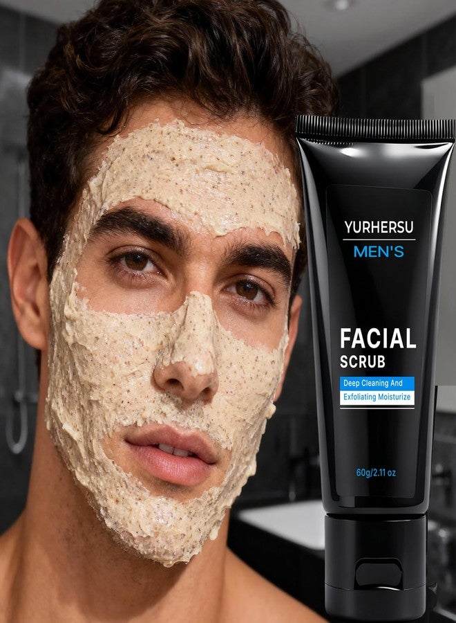 YURHERSU Facial Exfoliating Face Scrub, Facial Cleanser for Men, Smooths Skin & Removes Dead Skin, Dirt & Oil, Helps Soften Tough Hair, Hydrating Face Wash Gentle Exfoliator, Men's Skincare, 2.11 oz - Image 4