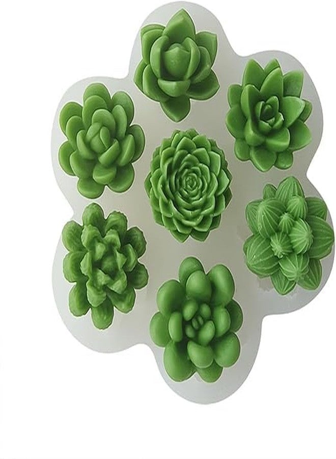 MATIN IMPEX 7 Cavity Silicone Mold | 7 Mini Cactus Shaped Molds for DIY Candle Making, Handmade Crafts, and Creative Projects - Image 1