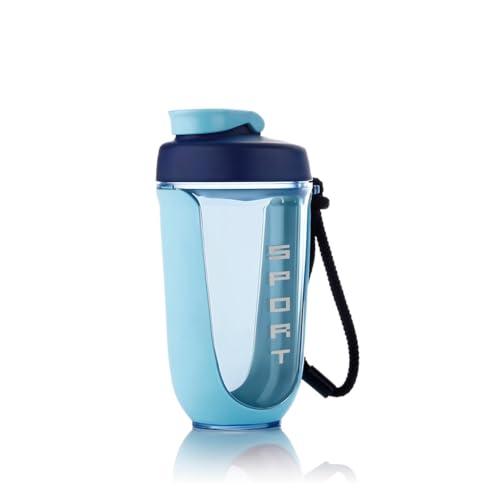ATTRO Fit Fusion Shaker Bottle 600ml – BPA-Free Protein Mixer with Wire Whisk Ball | Leakproof Lid, Easy Carry Strap | Ideal for Gym, Fitness, Pre/Post Workout Drinks- Blue - Image 1