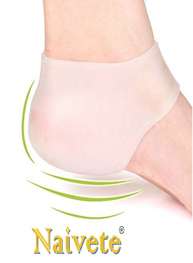 Naivete Silicone Gel Heel Pad Socks For Heel Swelling Pain Relief,Dry Hard Cracked Heels Repair Cream Foot Care Ankle Support Cushion - For Men And Women - (Free Size) (1 Pair) - Image 5