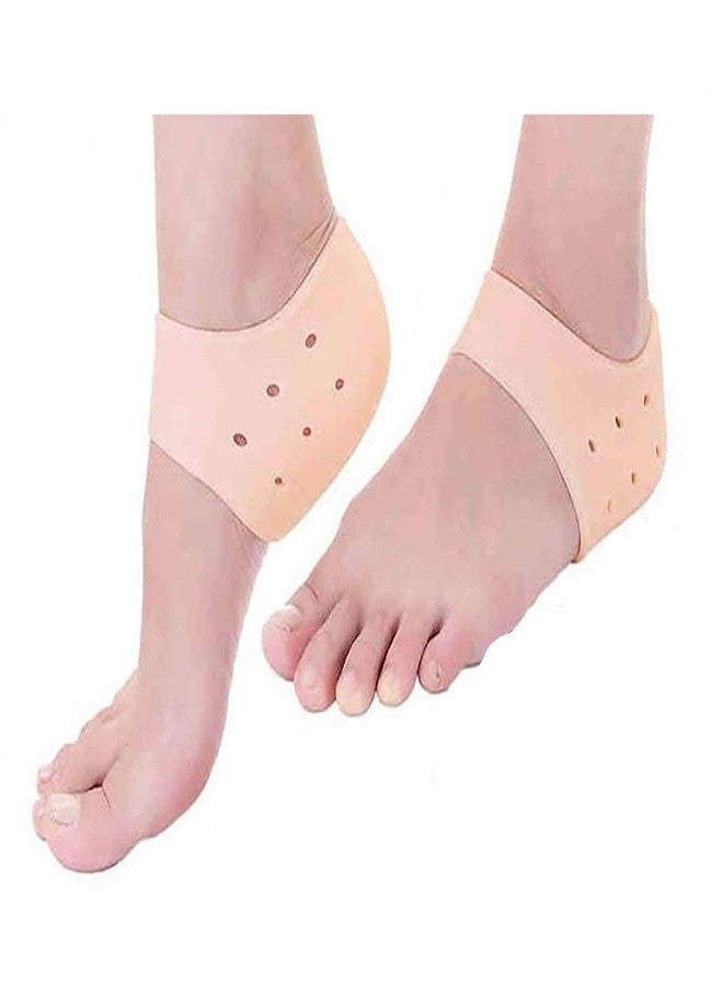 Naivete Silicone Gel Heel Pad Socks For Heel Swelling Pain Relief,Dry Hard Cracked Heels Repair Cream Foot Care Ankle Support Cushion - For Men And Women - (Free Size) (1 Pair) - Image 1
