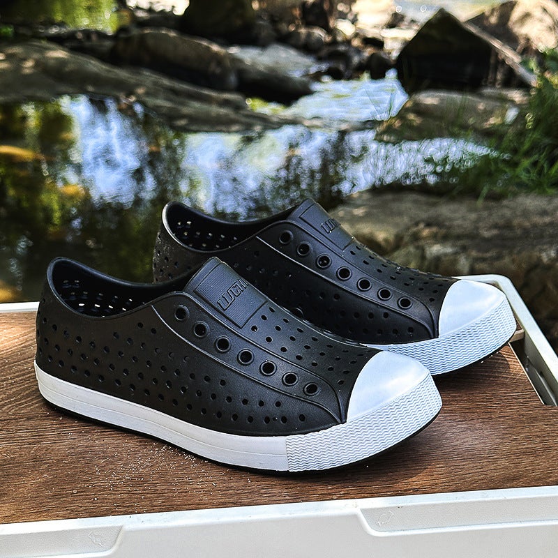 Luchi Men'S Clogs, Closed-Toe Sandals, Water-Resistant Beach Hollow Shoes, Summer Breathable Non-Slip Korean Style - Image 5