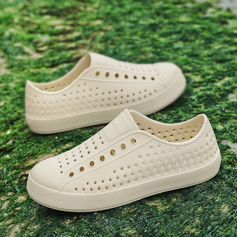 Luchi Men'S Clogs, Closed-Toe Sandals, Water-Resistant Beach Hollow Shoes, Summer Breathable Non-Slip Korean Style - Image 1