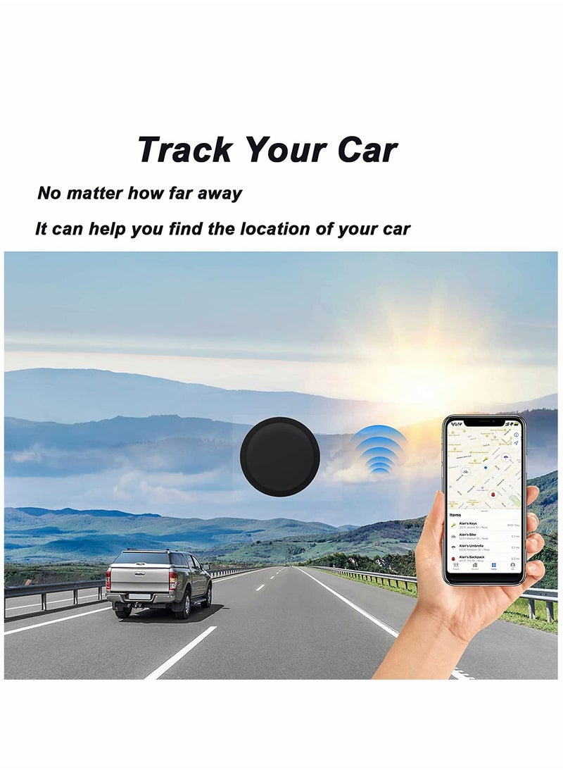 KASTWAVE - AirTag Case, AirTag Holder, AirTag Accessories, Silicone Pasteable, Waterproof-Anti-Scratch Sticker AirTag Case, Air Tag Holder for Kids, for Apple Airtag, 2 Packs (Black) - Image 1