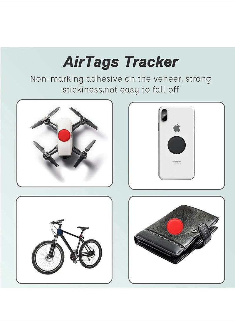KASTWAVE - AirTag Case, AirTag Holder, AirTag Accessories, Silicone Pasteable, Waterproof-Anti-Scratch Sticker AirTag Case, Air Tag Holder for Kids, for Apple Airtag, 2 Packs (Black) - Image 1