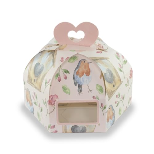 Chic A Choc Half Kg Cake Box With Handle/Hamper Box Â€“ Chicachoc Pink Floral (Pack Of 8) (Size 8X8X6.5 Inch) Baby Shower, Christmas, Birthday, Paper - Image 1