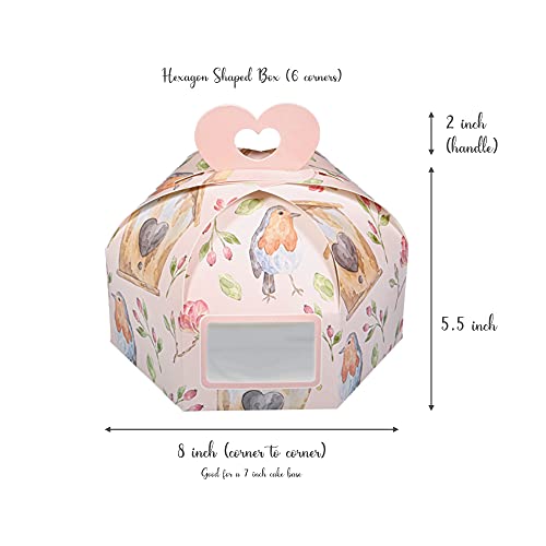 Chic A Choc Half Kg Cake Box With Handle/Hamper Box Â€“ Chicachoc Pink Floral (Pack Of 8) (Size 8X8X6.5 Inch) Baby Shower, Christmas, Birthday, Paper - Image 2