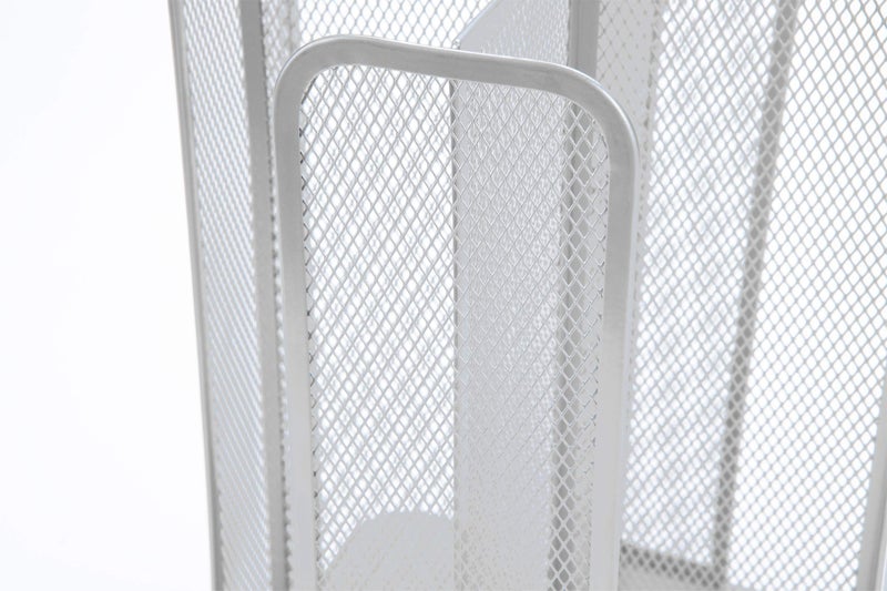 Mind Reader Cup and Lid Carousel, Countertop Org, Coffee Bar, Beverage Cup Holder, Metal Mesh, 8"L x 8"W x 11.5"H, White - Image 4