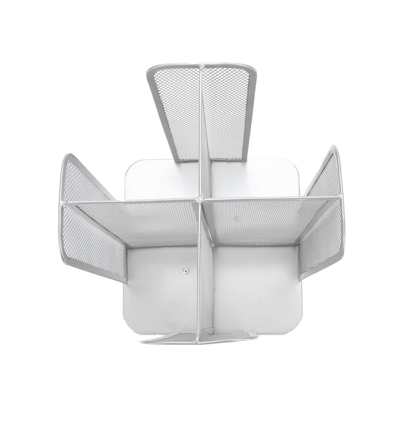 Mind Reader Cup and Lid Carousel, Countertop Org, Coffee Bar, Beverage Cup Holder, Metal Mesh, 8"L x 8"W x 11.5"H, White - Image 5