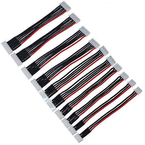 SoloGood 10PCS JST-XH 2S/ 3S/ 4S/ 5S/ 6S Battery Balance Plug Extension Lead 22AWG Silicone Wire Balance Leads Extension Cable for LiPo Batteries Balance Charging(Each Size 2pcs) - Image 1