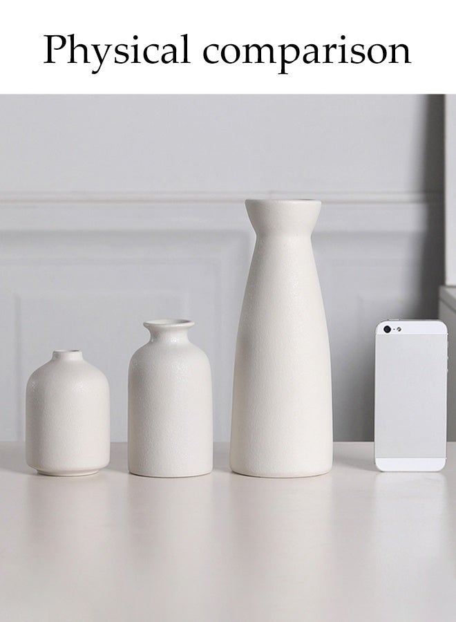 DUNISO 3 Pieces, White Ceramic Vase Decorative Set, Modern Bohemian Farmhouse Home Decor, Pampas Grass And Dried Flowers Decorative Vase, Creative Shelf, Table, Bookshelf, Entryway Decor, Decorations  - Image 4