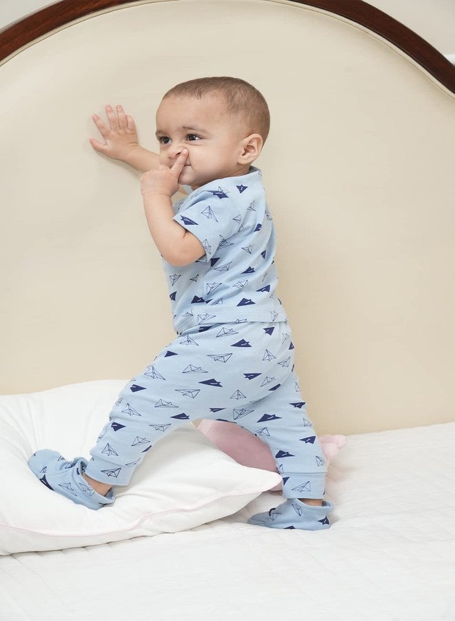 موش مجموعة قفازات وجوارب وقبعات من الخيزران فائق النعومة من Mush للجنسين للأطفال حديثي الولادة/الأطفال (عبوة من 6 قطع، (6-12 شهرًا، طائرة وحياة بحرية) - Image 2