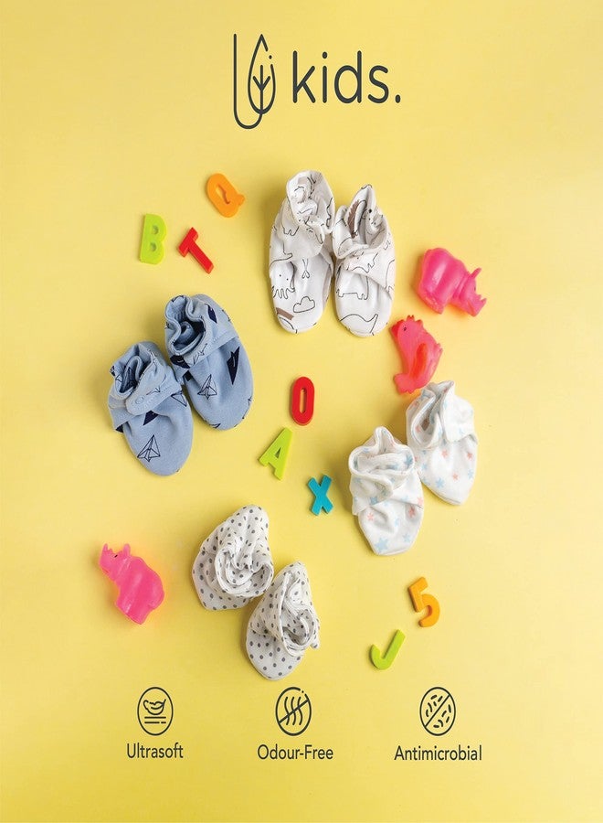 موش مجموعة قفازات وجوارب وقبعات من الخيزران فائق النعومة من Mush للجنسين للأطفال حديثي الولادة/الأطفال (عبوة من 6 قطع، (6-12 شهرًا، طائرة وحياة بحرية) - Image 3