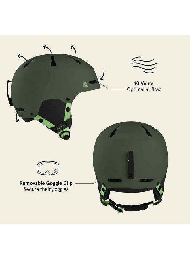 Retrospec Comstock Youth Ski & Snowboard Helmet For Kids Durable Abs Shell Protective Eps Foam & Cooling Vents Adjustable Fit For Boys & Girls Matte Forest 4851Cm Xsmall  - Image 5