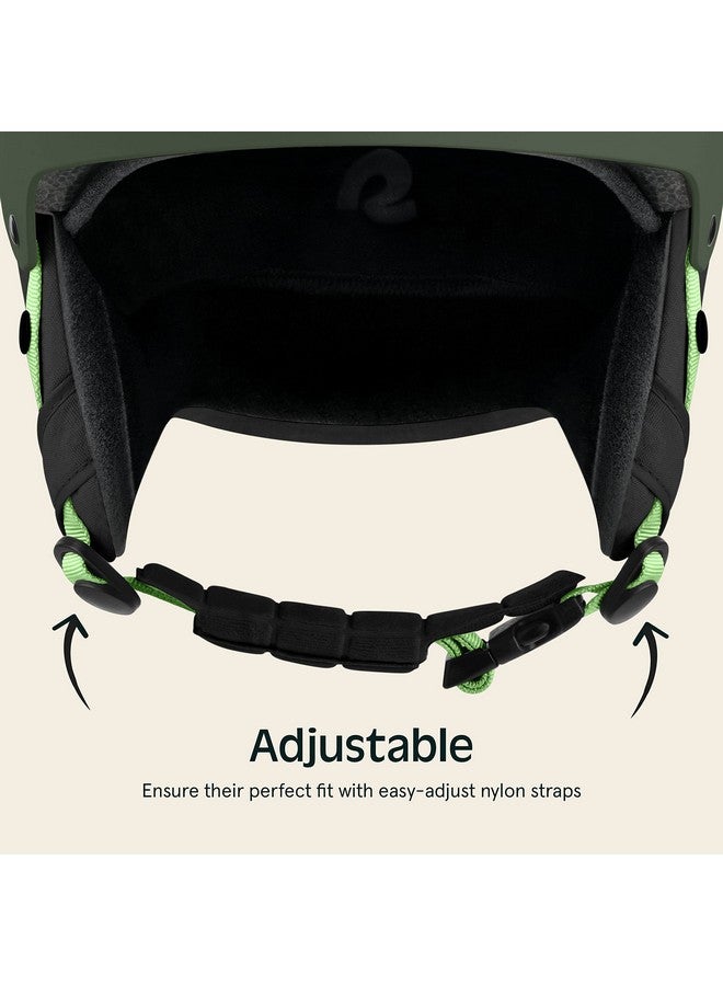 Retrospec Comstock Youth Ski & Snowboard Helmet For Kids Durable Abs Shell Protective Eps Foam & Cooling Vents Adjustable Fit For Boys & Girls Matte Forest 4851Cm Xsmall  - Image 4
