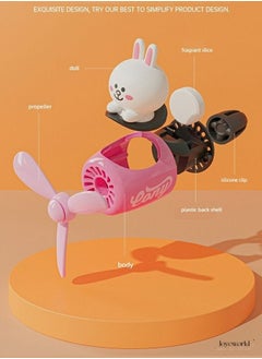 Joyeworld Bunny Cony Pilot Car Air Freshener Perfume Fragrance Car Accessories Interior Decoration Rotating Propeller Magnetic Design  - Image 2