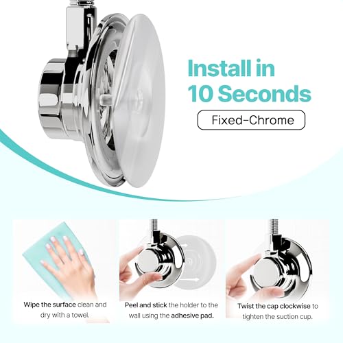 Bath Beyond BathBeyond Shower Head Holder - Flexible Shower Head Holder Adhesive Shower Head Wall Mount Holder for Hand Held Shower Head - Image 3