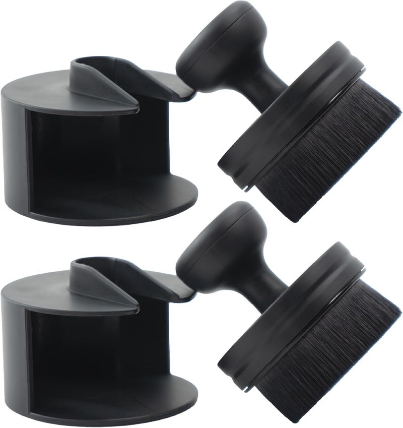 Viking Tire Shine Applicator Brushes, Automotive Tire Dressing Applicator Brush, Storage Stand Included for Tire Detailing and Car Wash Kit, Black, 2.3 Inch Diameter, 2 Pack - Image 1