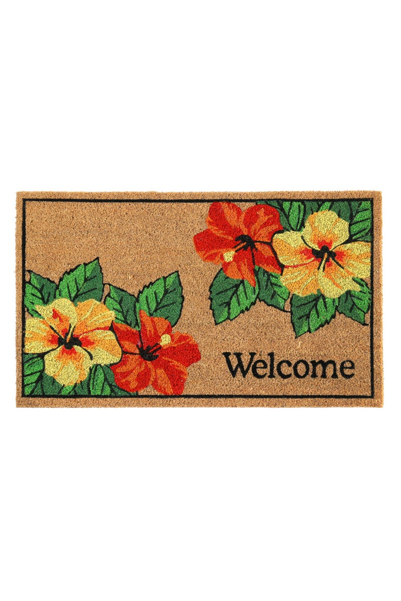 Home Indian PVC Backed Natural Printed Door Mat - 15 mm Face 100% Coir, Size  45 x 75 CM